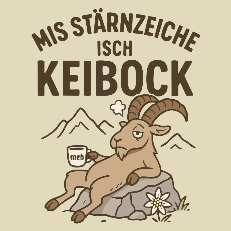 Kein Bock Lustiger Schweizer Spruch mit Steinbock