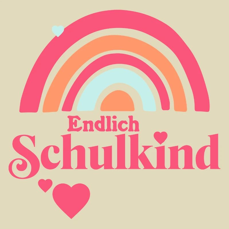 Enmdlich Schulkind - Boho Regenbogen mit Herz