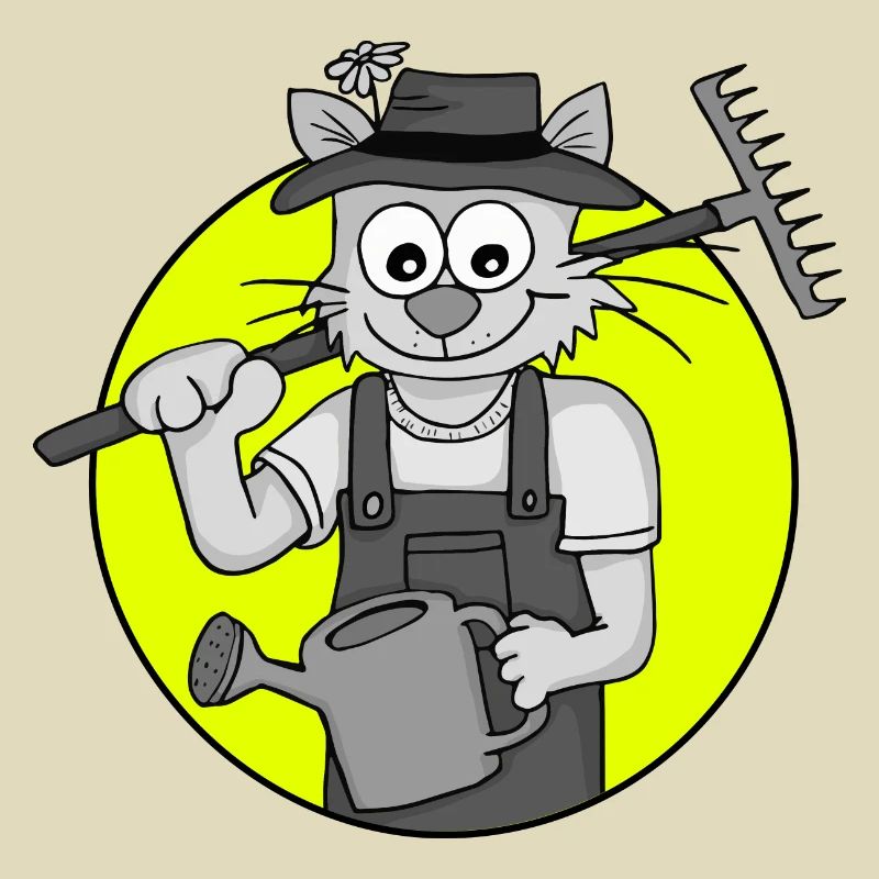 Retro Gärtner-Katze