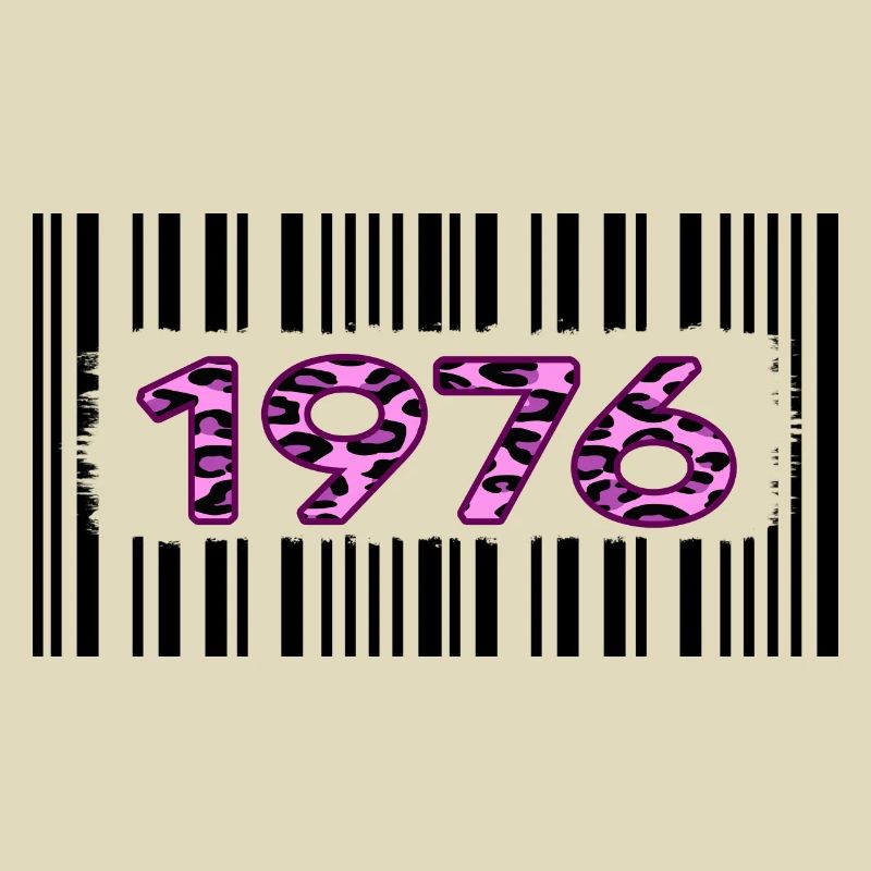 1976 Anniversaire unique rose léopard code-barres
