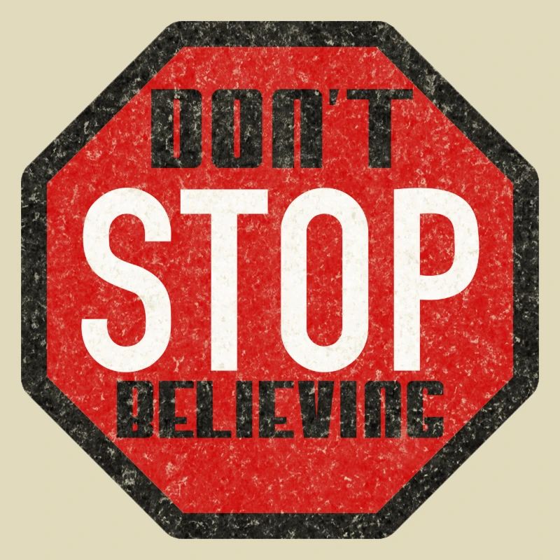 DONT STOP BELIEVING BLACK GRUNGE