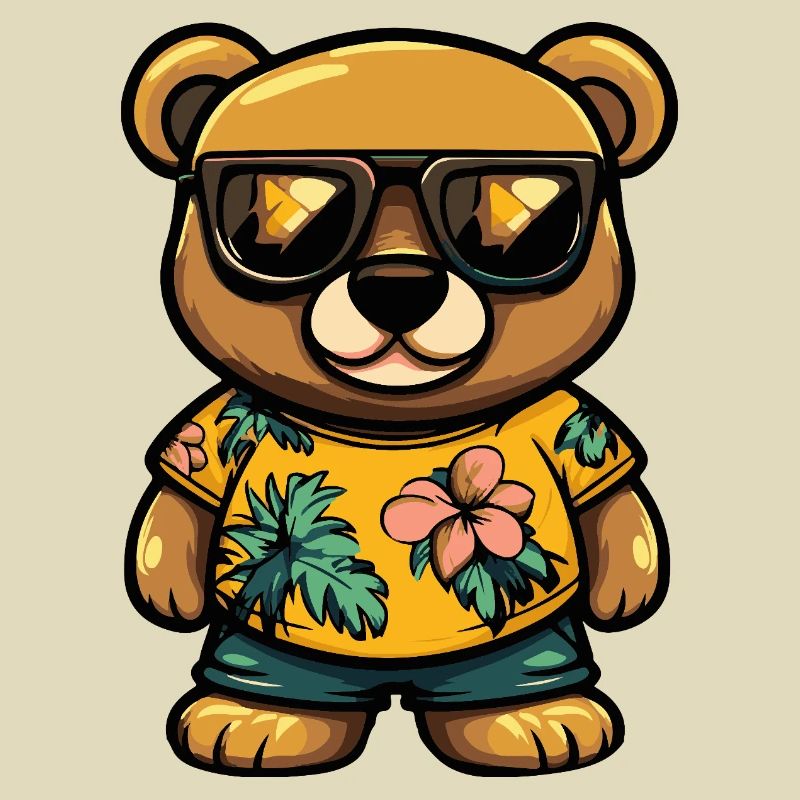 Bär Comic Cool Sommer