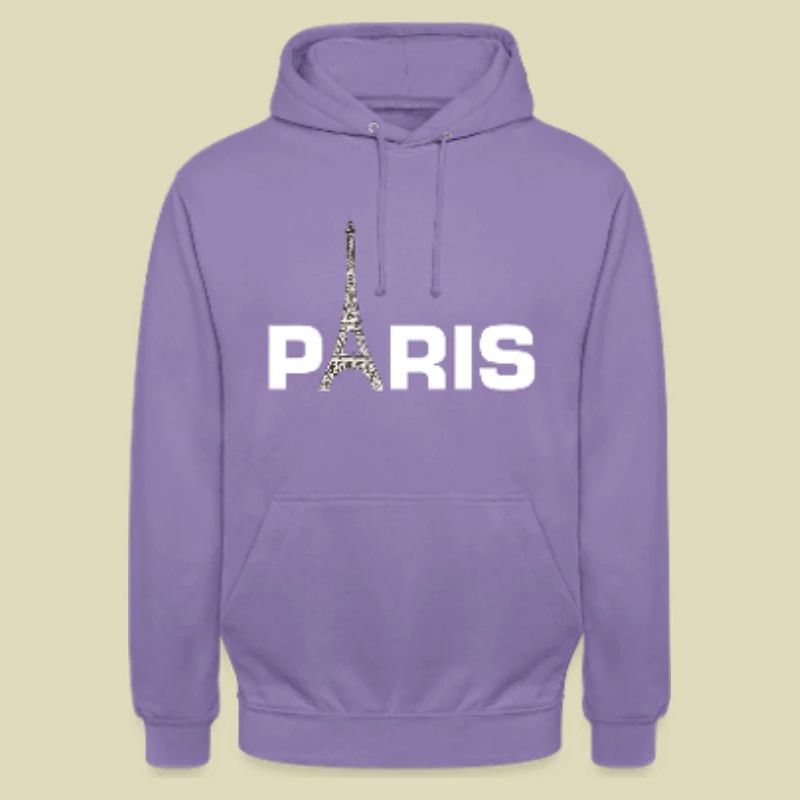 Paris Pullover Hoodie with Eiffel Tower