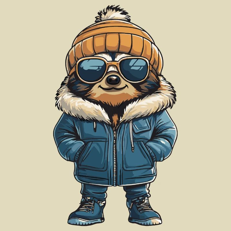 Faultier Winter Comic