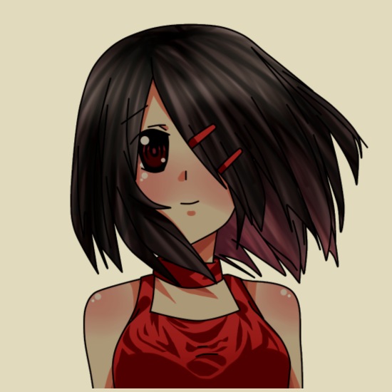 Chica Anime cabello corto oscuro vestido rojo' Bolsa de tela | Spreadshirt