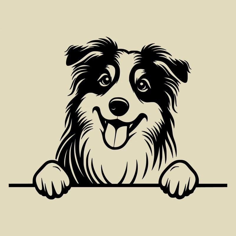 Peeking Australian Shepherd Vektor