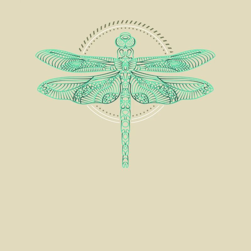 Cool Thin Line Dragonfly Drawing