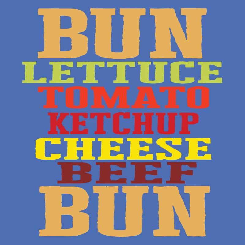 Burger Ingrédients Typographie Construction du cheeseburger