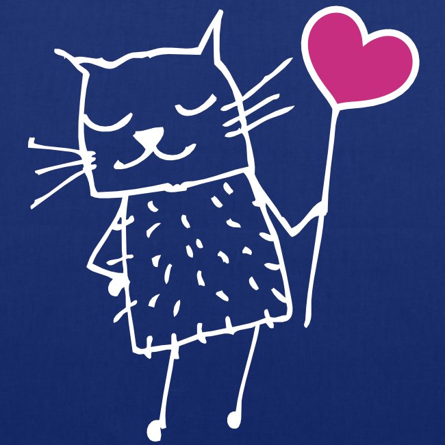 Katze mit Herz: Liebe