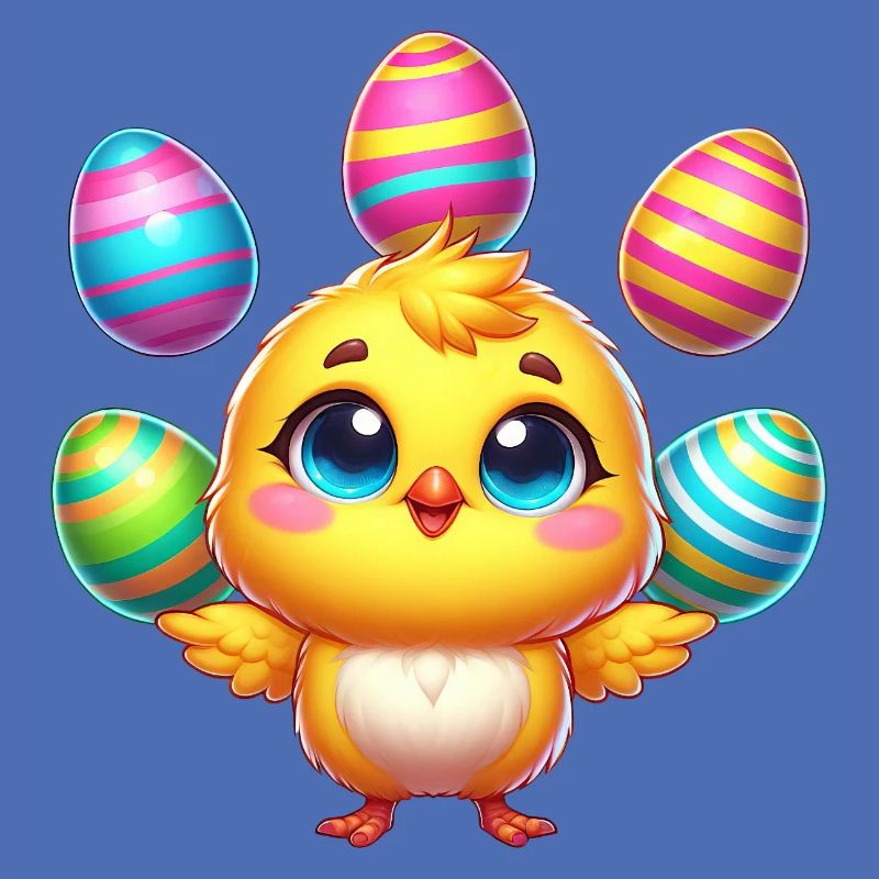 Easter Chicken Chick Easter Egg Colorful Eggs Juggle