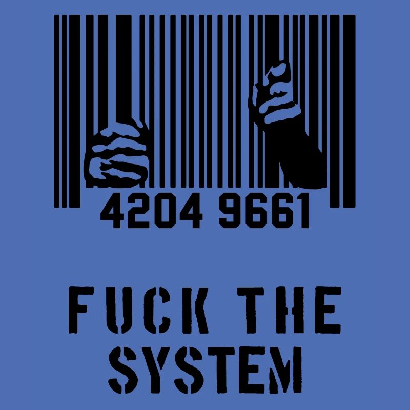 FUCK THE SYSTEM Barcode Gefaengnis