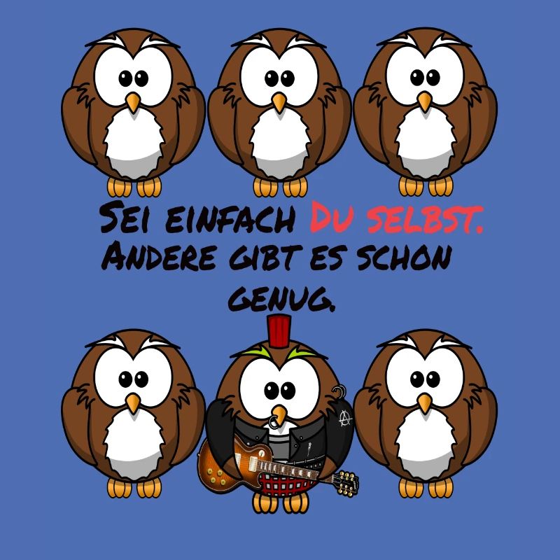 Lustige Eule - Sei einfach du selbst - Geschenk