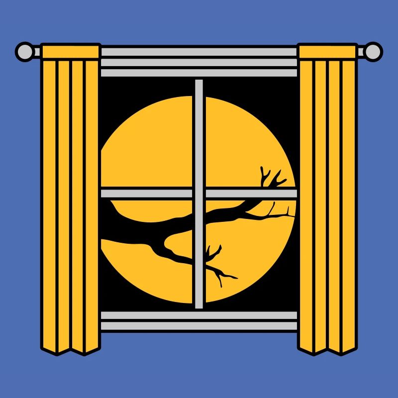 Moon Night Tree Window