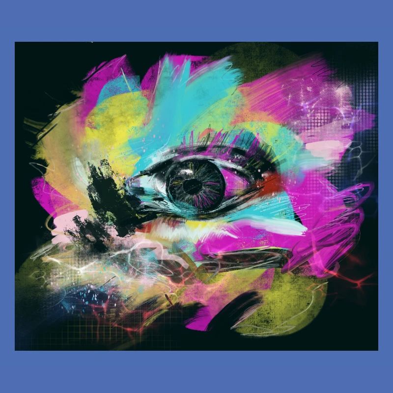 Explosion de couleur optimisme abstrait œil coloré