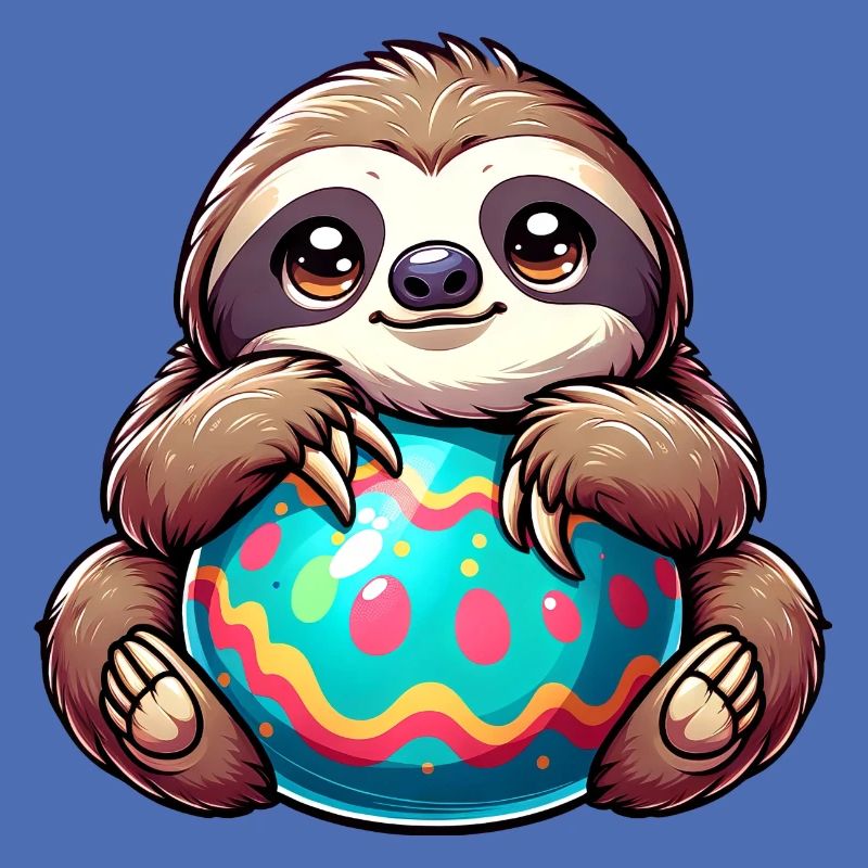 Easter Sloth: Hug and Easter Egg