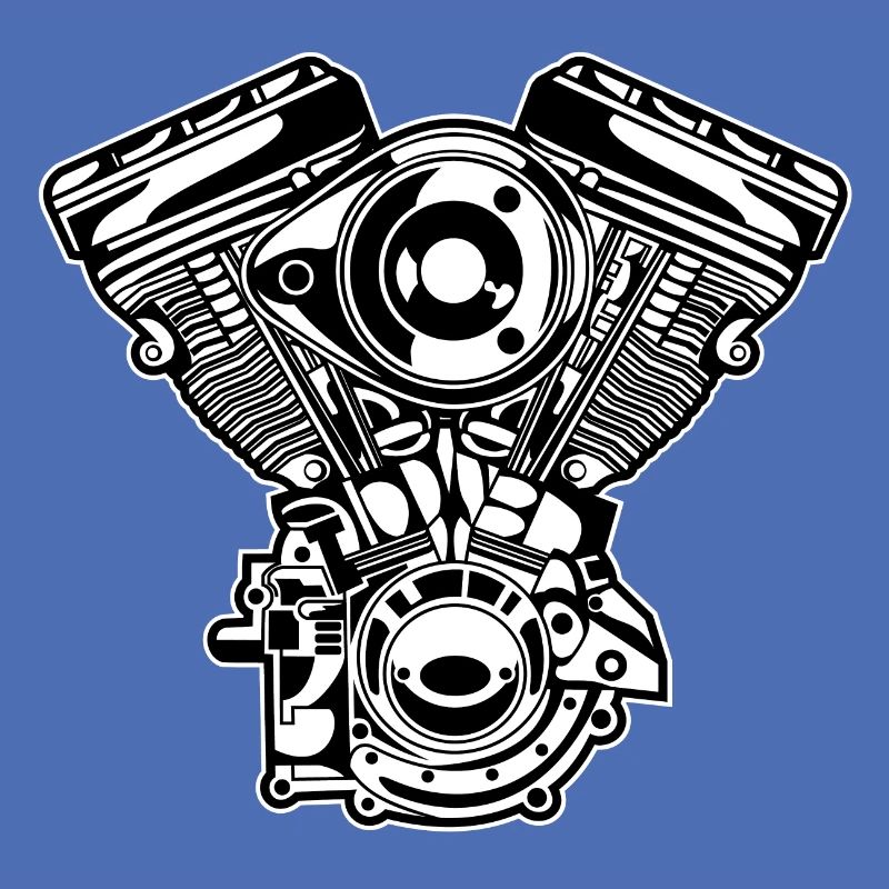 Motorcycle Engine / Engine 01_black white