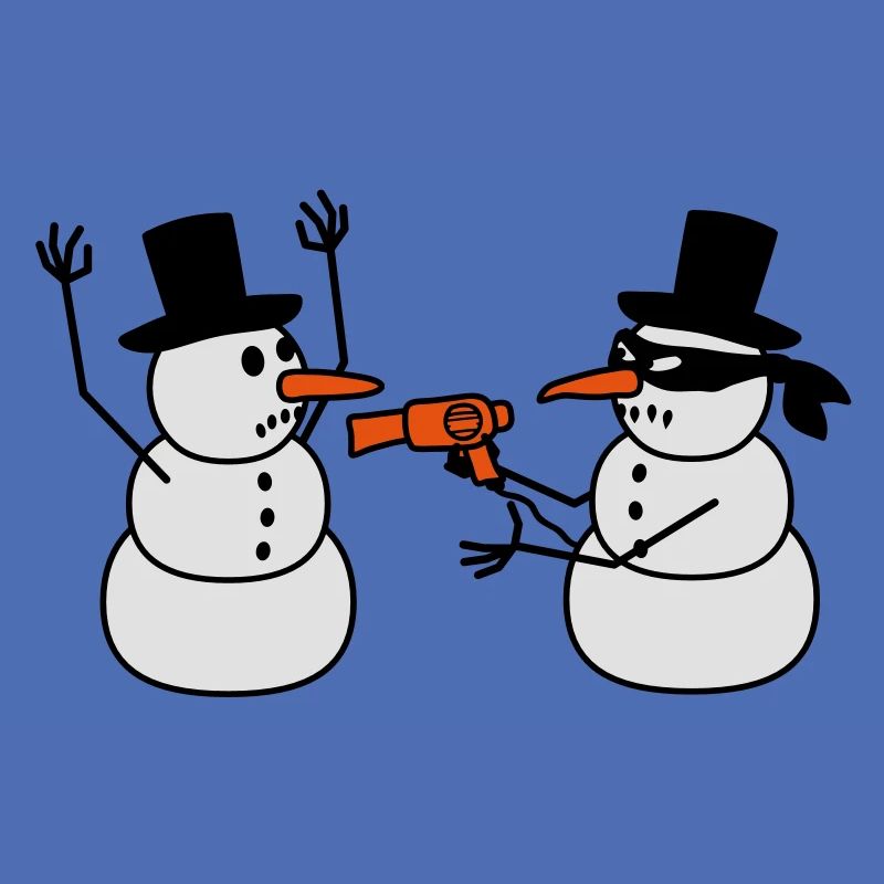Evil Snowman Raid Robber Sèche-cheveux Funny Robbery