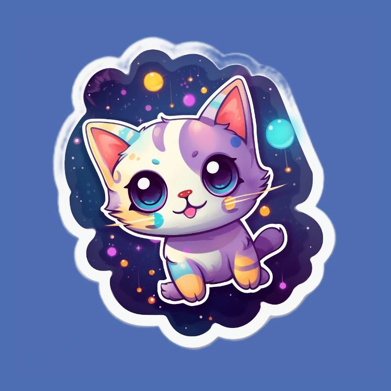 Un chaton mignon dans l’espace