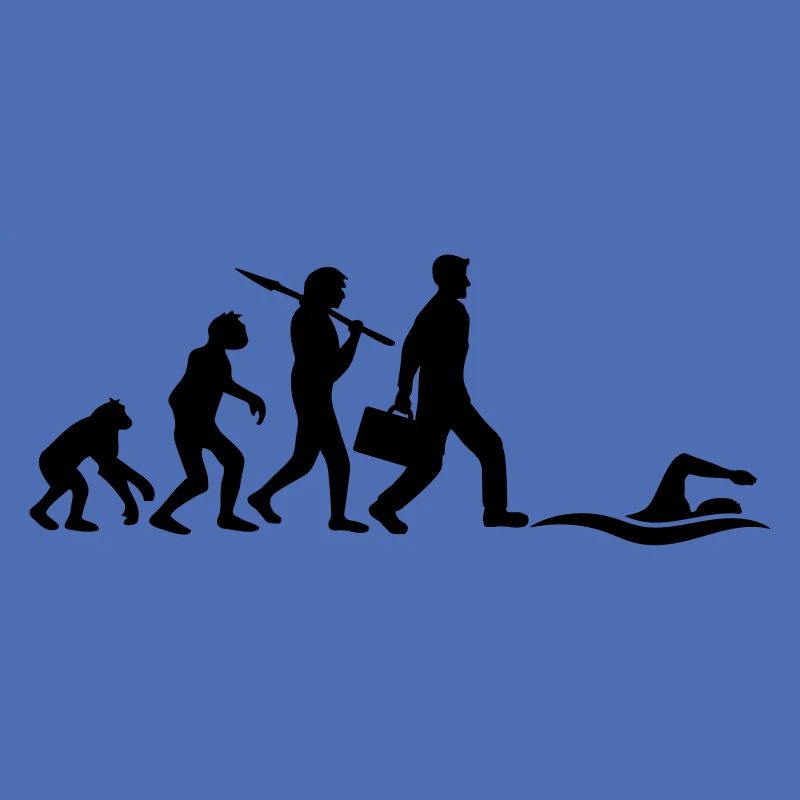 evolution development born to swim logo s