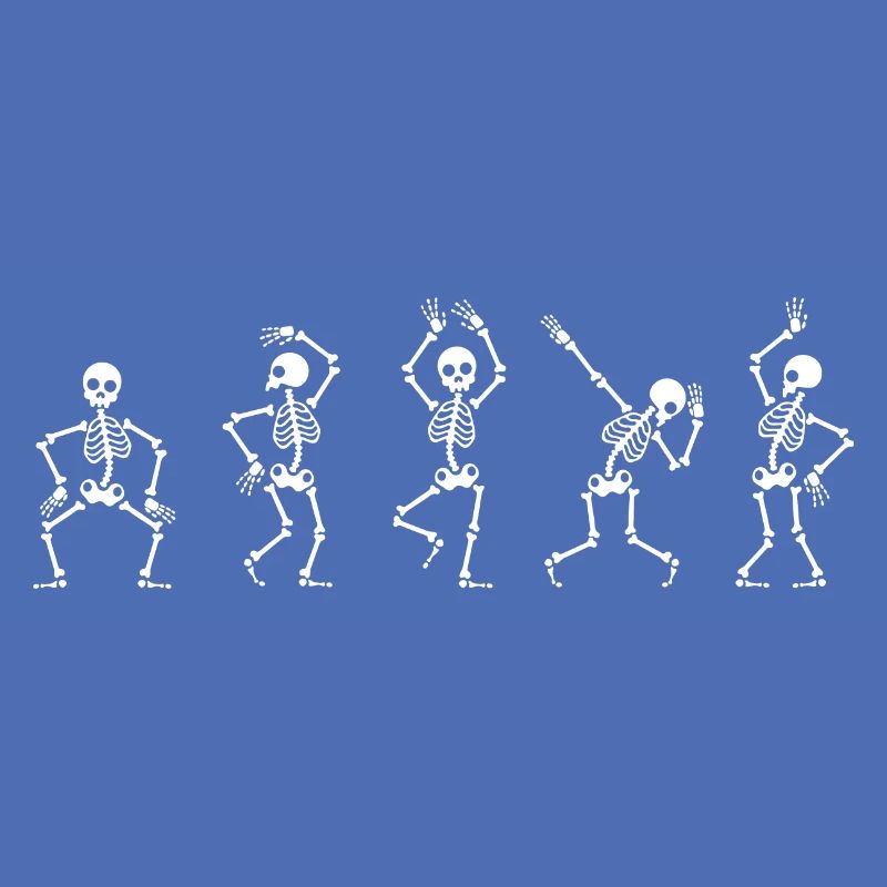 dancing skeleton hell auf dunkel