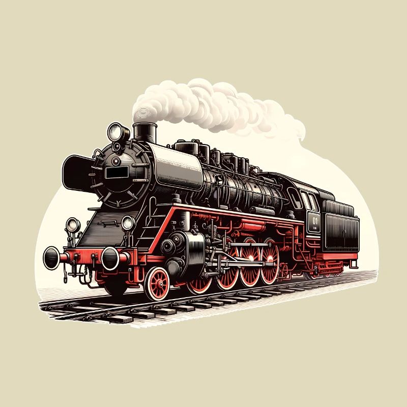 Illustration einer klassischen Dampflok
