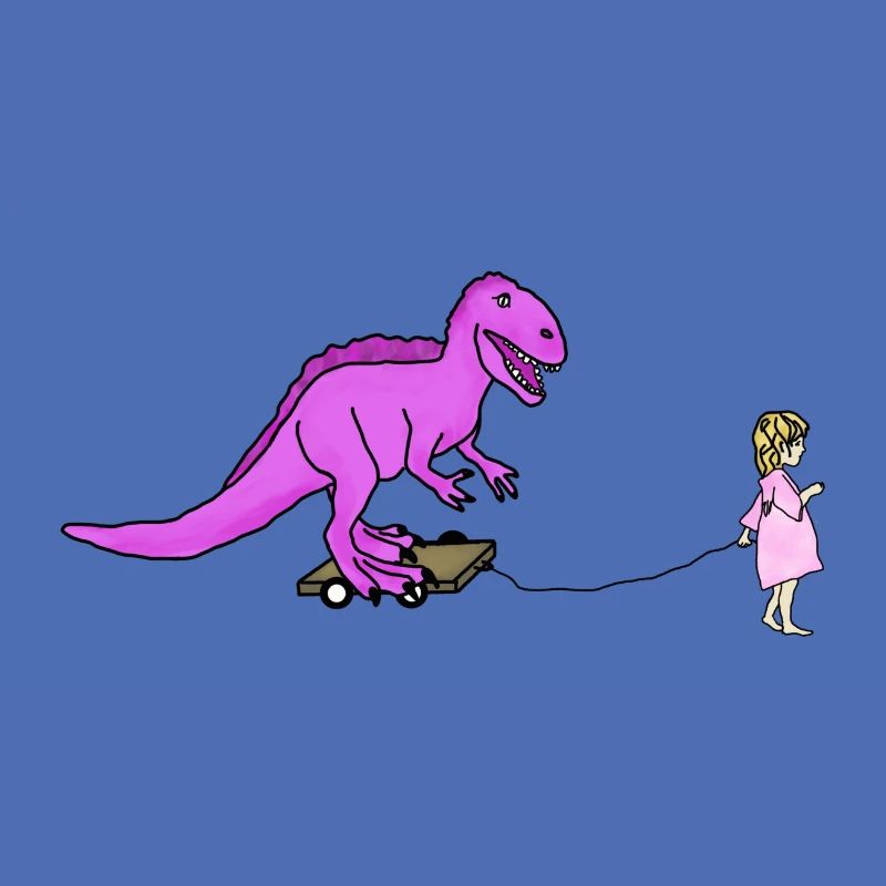 Dinosaurier und kleines Mädchen
