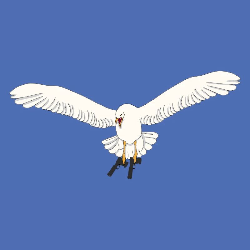 Möwe mit Pistolen