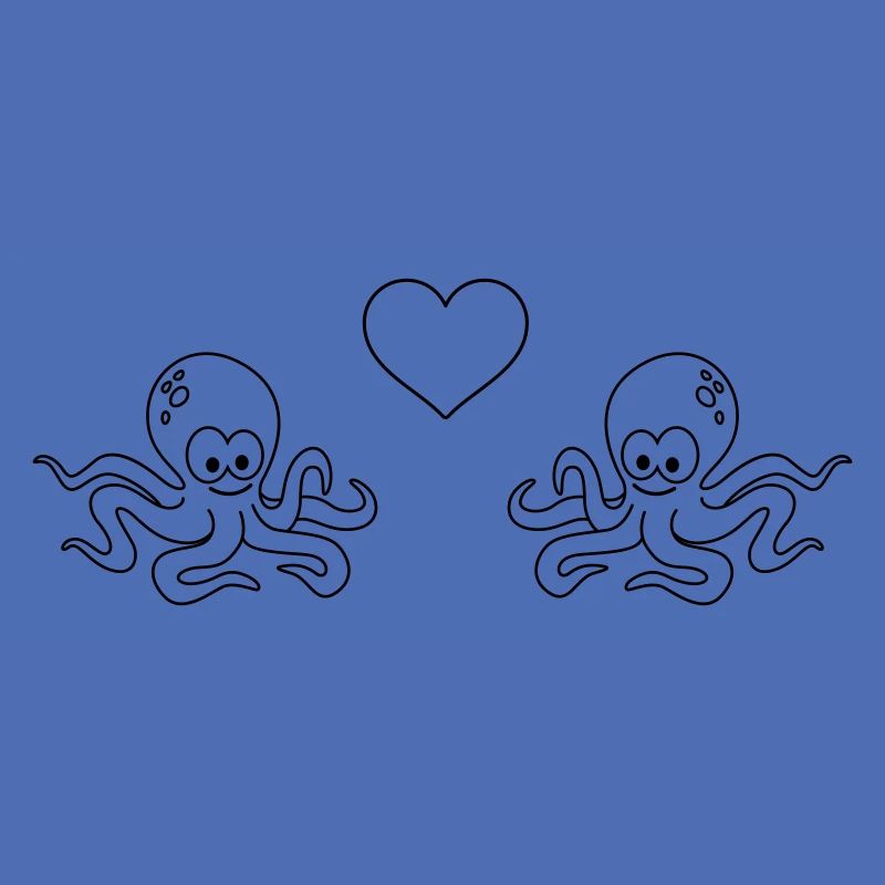 Krake Comic Paar liebe