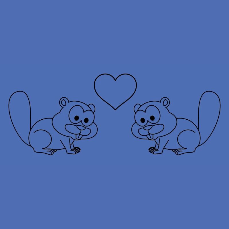 Biber Comic Paar liebe