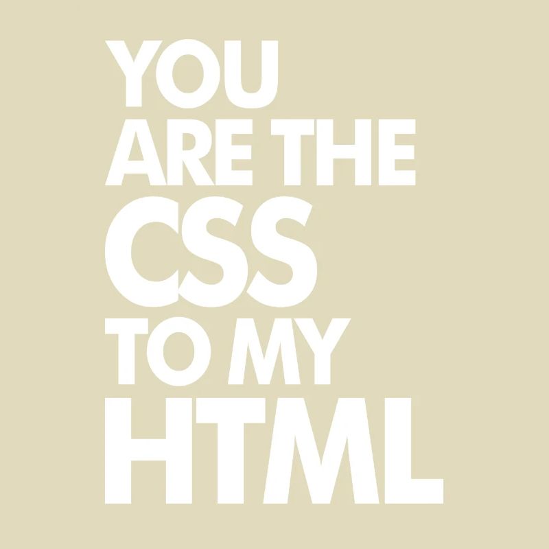 Vous êtes le CSS à mon HTML