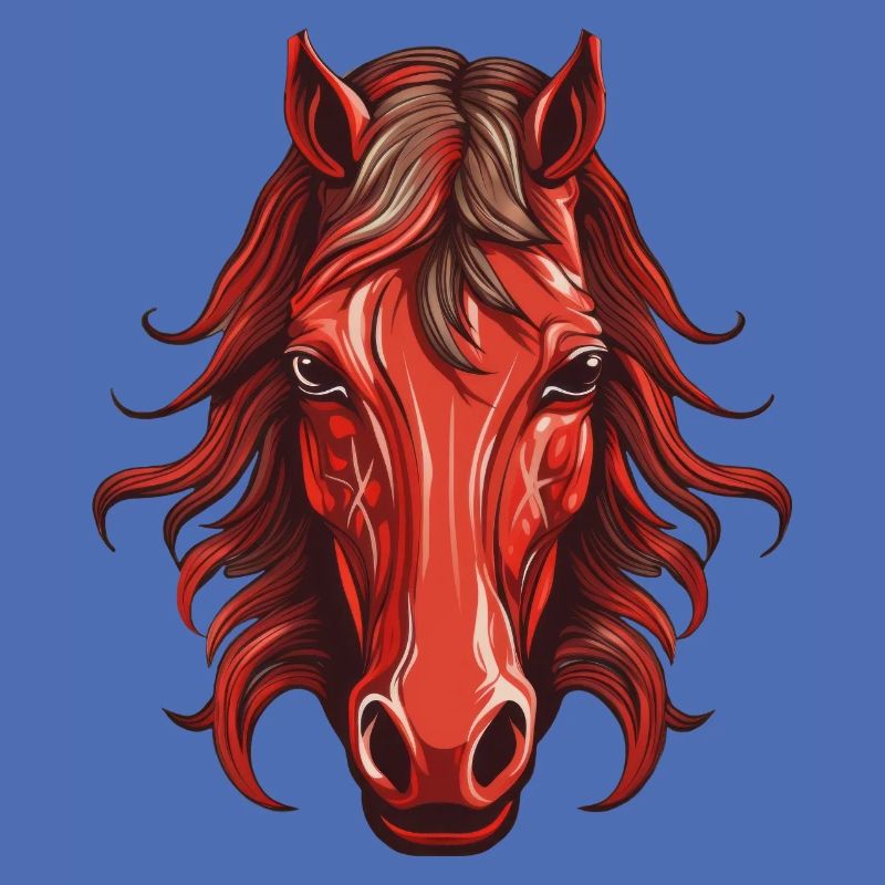 Rotes Pferd - Pferdekopf Design