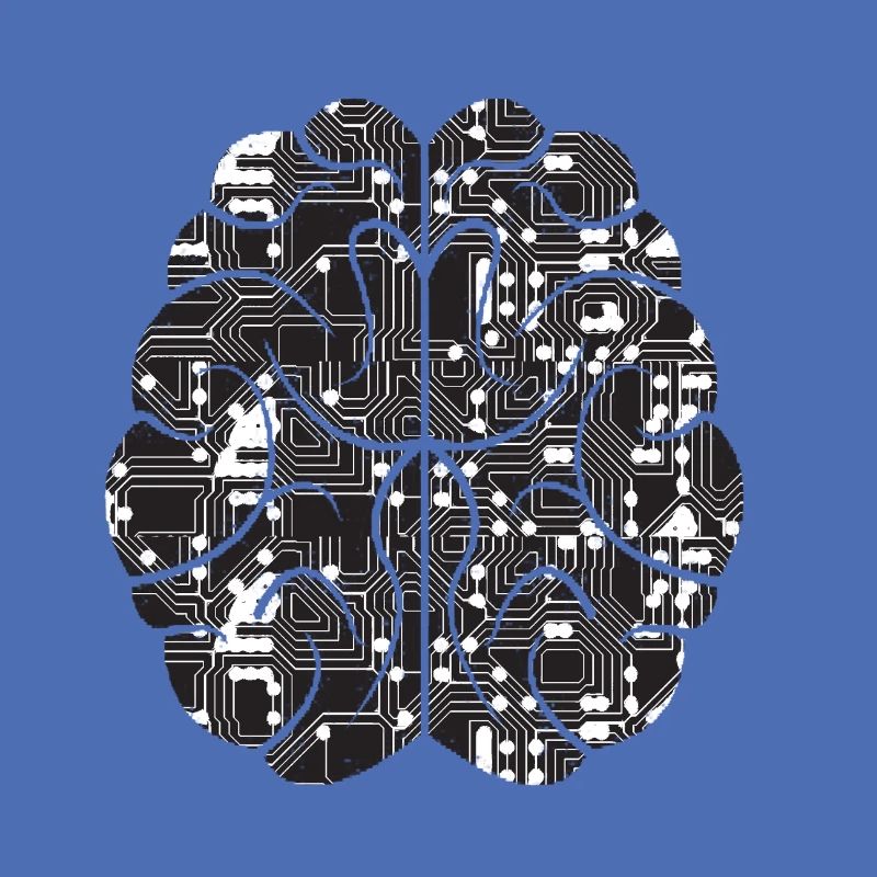 Conception de logo de cerveau ordinateur PC