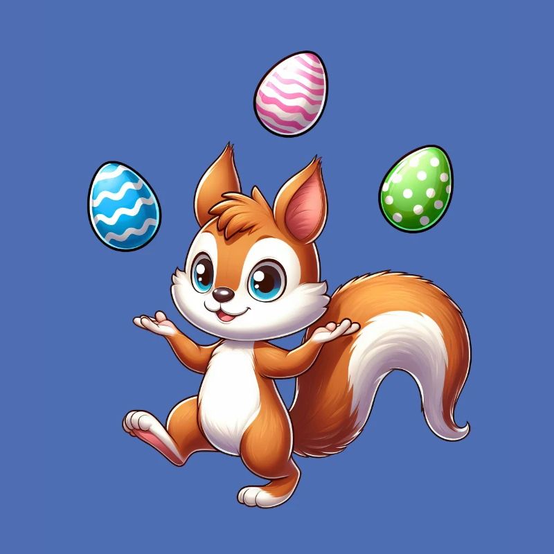 Osterei Jonglierendes Eichhörnchen Comic Design