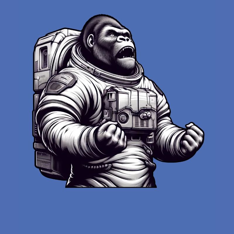 Gorille astronaute dans l’espace