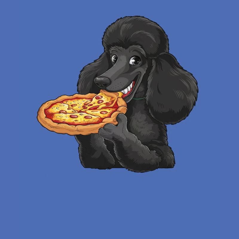 Schwarzer Pudel Pizza Comic