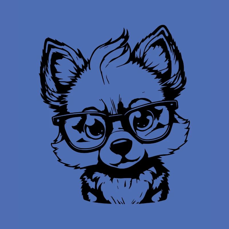 niedlicher Wolf mit einer Brille