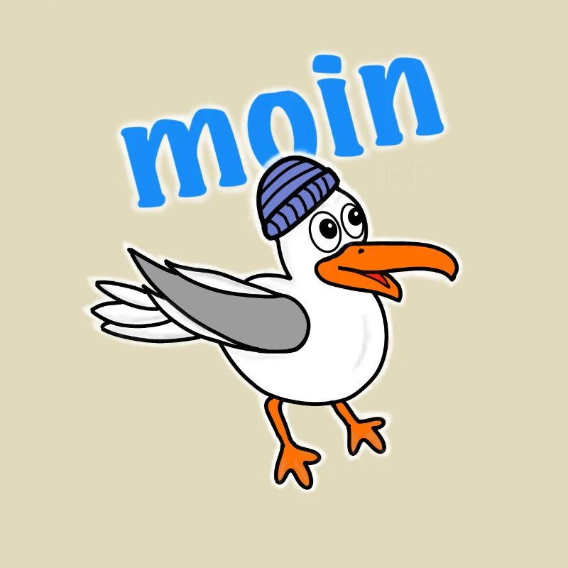 Möwe sagt moin