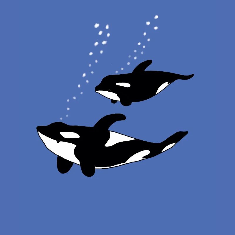 Orca Mutter mit Kind