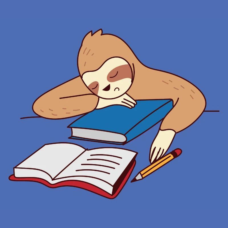 Faultier Studieren Einschlafen Ironisch Student