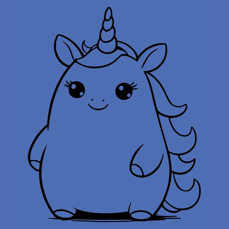 Chubby unicorn as vector illustration