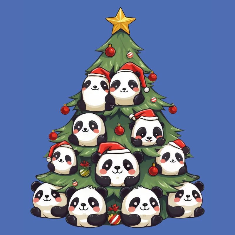 Weihnachtspanda - Ein festlicher Baum mit einem