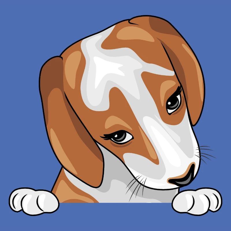 Spähen schüchterner Beagle-Welpe