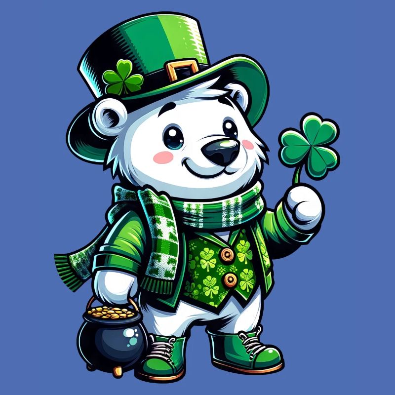St. Patrick's Eisbär Cartoon Design