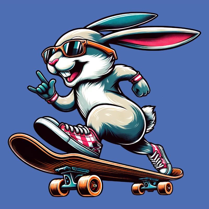Cool Skateboarder Easter Bunny Design