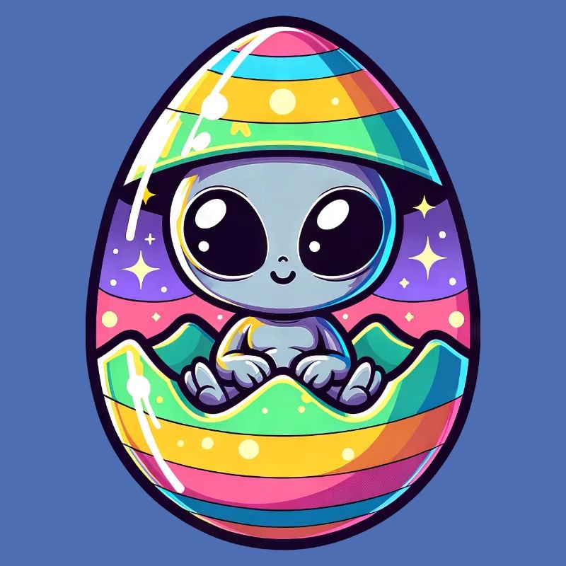 Conception d’éclosion d’oeuf de Pâques extraterrestre : surprise colorée