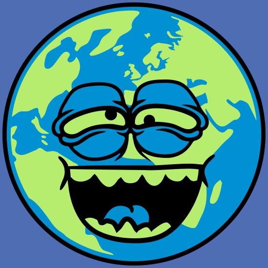 planeta tierra cara divertidos dibujos animados dibujos animados risa  alrededor' Bolsa de tela | Spreadshirt