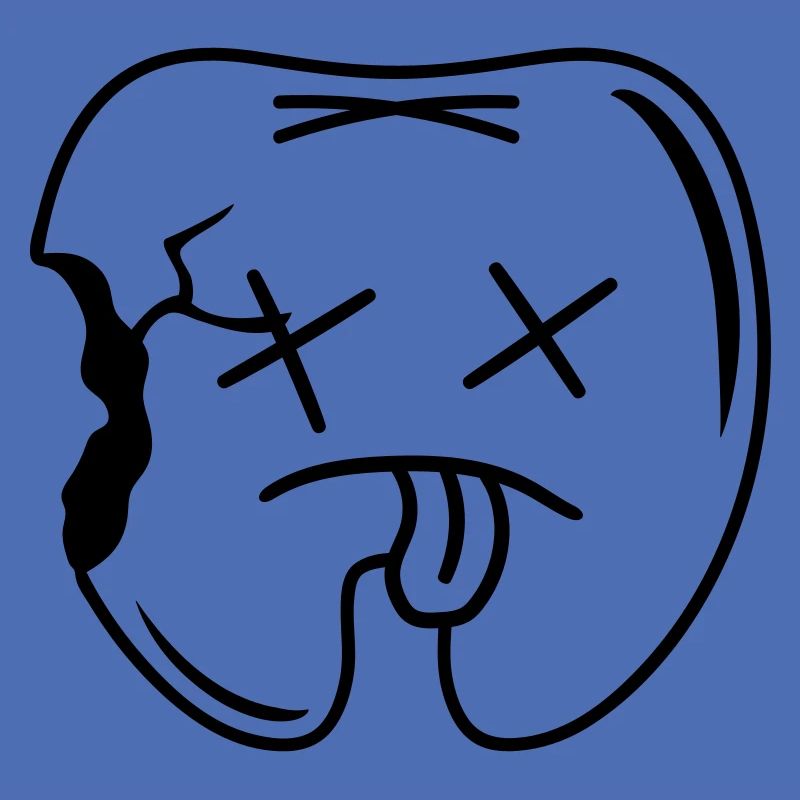 comic caries hole in the tooth