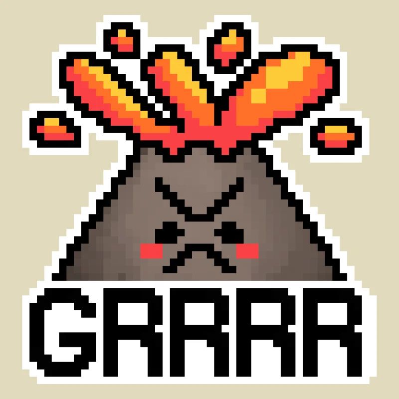 Wütender Pixel Vulkan