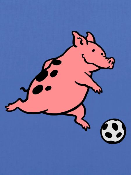 Schwein spielt Fußball