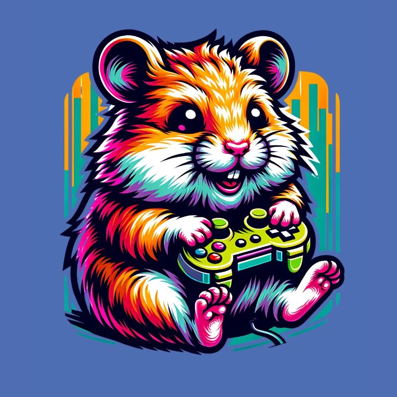 Spielender Hamster Mit Controller